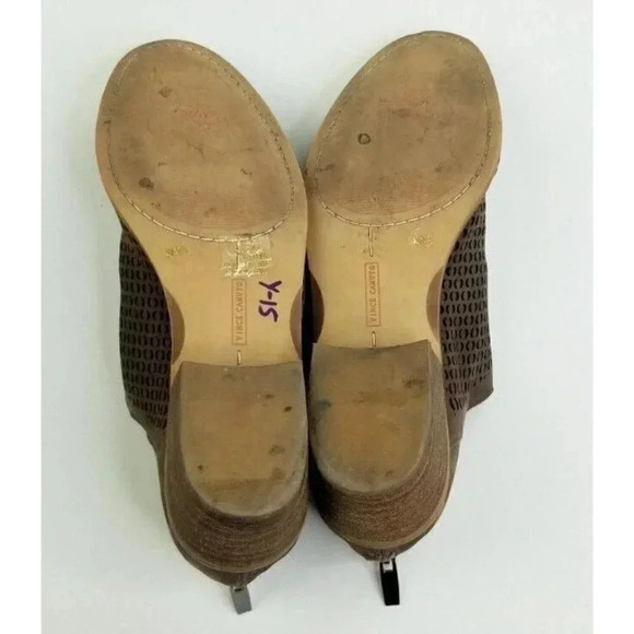 Vince Camuto 8M Women's Chocolate Brown Back Zip Mid Ankle Block Heel Lazar Cut - Picture 12 of 12